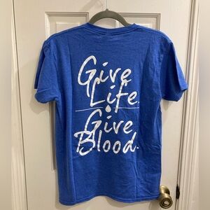 One Blood Blue T-shirt Give Life-Give Blood Unisex size S NEW